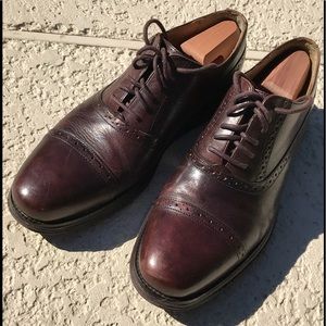 Cole Haan Lunargrand burgundy captoe oxfords.